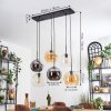 Koyoto Hanglamp, Kogellampje, Hanglamp Amber, Chroom, Duidelijk, Rookkleurig, 6-lichts