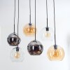 Koyoto Hanglamp, Kogellampje, Hanglamp Amber, Chroom, Duidelijk, Rookkleurig, 6-lichts