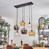 Koyoto Hanglamp, Kogellampje, Hanglamp Amber, Chroom, Duidelijk, Rookkleurig, 6-lichts