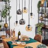 Ripoll Hanglamp, Kogellampje, Hanglamp Amber, Duidelijk, Rookkleurig, 6-lichts