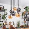 Ripoll Hanglamp, Kogellampje, Hanglamp Amber, Rookkleurig, 6-lichts