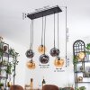 Ripoll Hanglamp, Kogellampje, Hanglamp Amber, Rookkleurig, 6-lichts