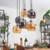 Ripoll Hanglamp, Kogellampje, Hanglamp Amber, Rookkleurig, 6-lichts