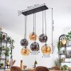 Ripoll Hanglamp, Kogellampje, Hanglamp Amber, Rookkleurig, 6-lichts