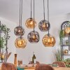 Ripoll Hanglamp, Kogellampje, Hanglamp Amber, Rookkleurig, 6-lichts
