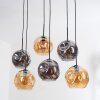 Ripoll Hanglamp, Kogellampje, Hanglamp Amber, Rookkleurig, 6-lichts