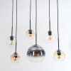 Koyoto Hanglamp, Kogellampje, Hanglamp Amber, Duidelijk, Rookkleurig, 6-lichts