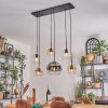 Koyoto Hanglamp, Kogellampje, Hanglamp Amber, Duidelijk, Rookkleurig, 6-lichts