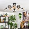 Koyoto Plafondlamp, Kogellampje 85 cm Amber, Duidelijk, Rookkleurig, 8-lichts