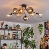 Koyoto Plafondlamp, Kogellampje 85 cm Amber, Duidelijk, Rookkleurig, 8-lichts