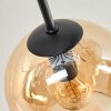 Koyoto Plafondlamp, Kogellampje 81 cm Amber, Chroom, Duidelijk, Rookkleurig, 10-lichts