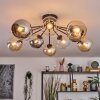 Koyoto Plafondlamp, Kogellampje 81 cm Amber, Chroom, Duidelijk, Rookkleurig, 10-lichts