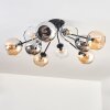 Koyoto Plafondlamp, Kogellampje 81 cm Amber, Chroom, Duidelijk, Rookkleurig, 10-lichts