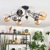 Koyoto Plafondlamp, Kogellampje 81 cm Amber, Chroom, Duidelijk, Rookkleurig, 10-lichts