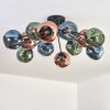 Ripoll Plafondlamp, Kogellampje Blauw, Groen, Koperkleurig, 12-lichts