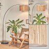 Bongal Staande lamp, Booglampen Chroom, Zwart, 1-licht, Stoffen lampenkap