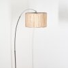 Bongal Staande lamp, Booglampen Chroom, Zwart, 1-licht, Stoffen lampenkap