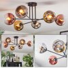 Koyoto Plafondlamp, Kogellampje 72 cm Chroom, Goud, Duidelijk, Koperkleurig, Rookkleurig, 6-lichts