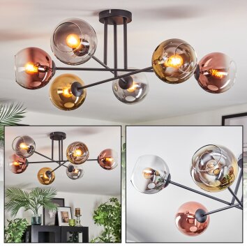 Koyoto Plafondlamp, Kogellampje 72 cm Goud, Duidelijk, Koperkleurig, Rookkleurig, 6-lichts