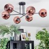 Koyoto Plafondlamp, Kogellampje 72 cm Koperkleurig, 6-lichts