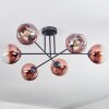 Koyoto Plafondlamp, Kogellampje 78 cm Duidelijk, Koperkleurig, 6-lichts