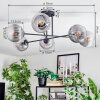 Koyoto Plafondlamp, Kogellampje 78 cm Duidelijk, Rookkleurig, 6-lichts