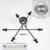 Koyoto Plafondlamp, Kogellampje 78 cm Duidelijk, Rookkleurig, 6-lichts