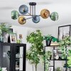 Koyoto Plafondlamp, Kogellampje 78 cm Blauw, Goud, Groen, 6-lichts