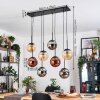 Gastor Hanglamp, Kogellampje, Hanglamp Amber, Chroom, Koperkleurig, Rookkleurig, 8-lichts