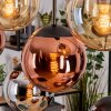 Gastor Hanglamp, Kogellampje, Hanglamp Amber, Chroom, Koperkleurig, Rookkleurig, 8-lichts