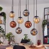 Gastor Hanglamp, Kogellampje, Hanglamp Amber, Chroom, Koperkleurig, Rookkleurig, 8-lichts