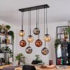 Gastor Hanglamp, Kogellampje, Hanglamp Amber, Chroom, Koperkleurig, Rookkleurig, 8-lichts