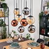 Gastor Hanglamp, Kogellampje, Hanglamp Amber, Chroom, Koperkleurig, Rookkleurig, 8-lichts