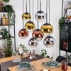 Gastor Hanglamp, Kogellampje, Hanglamp Chroom, Goud, Duidelijk, Koperkleurig, Rookkleurig, 8-lichts