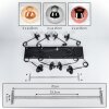 Gastor Hanglamp, Kogellampje, Hanglamp Amber, Chroom, Koperkleurig, Rookkleurig, 8-lichts
