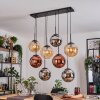 Gastor Hanglamp, Kogellampje, Hanglamp Amber, Chroom, Koperkleurig, Rookkleurig, 8-lichts