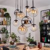 Gastor Hanglamp, Kogellampje, Hanglamp Amber, Chroom, Duidelijk, Rookkleurig, 8-lichts