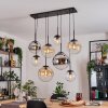 Gastor Hanglamp, Kogellampje, Hanglamp Amber, Chroom, Duidelijk, Rookkleurig, 8-lichts