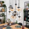 Gastor Hanglamp, Kogellampje, Hanglamp Amber, Duidelijk, Rookkleurig, 8-lichts