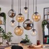 Gastor Hanglamp, Kogellampje, Hanglamp Amber, Chroom, Duidelijk, Rookkleurig, 8-lichts