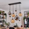 Gastor Hanglamp, Kogellampje, Hanglamp Amber, Chroom, Duidelijk, Rookkleurig, 8-lichts