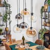 Koyoto Hanglamp, Kogellampje, Hanglamp Amber, Duidelijk, Rookkleurig, 6-lichts