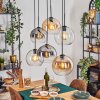 Koyoto Hanglamp, Kogellampje, Hanglamp Amber, Duidelijk, Rookkleurig, 6-lichts