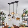 Koyoto Hanglamp, Kogellampje, Hanglamp Amber, Duidelijk, Rookkleurig, 6-lichts