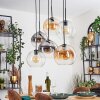 Koyoto Hanglamp, Kogellampje, Hanglamp Amber, Duidelijk, Rookkleurig, 6-lichts