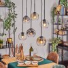 Ripoll Hanglamp, Kogellampje, Hanglamp Amber, Duidelijk, Rookkleurig, 6-lichts