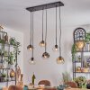 Ripoll Hanglamp, Kogellampje, Hanglamp Amber, Duidelijk, Rookkleurig, 6-lichts