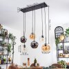 Ripoll Hanglamp, Kogellampje, Hanglamp Amber, Duidelijk, Rookkleurig, 6-lichts
