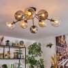 Ripoll Plafondlamp, Kogellampje Amber, Duidelijk, Rookkleurig, 8-lichts