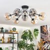 Ripoll Plafondlamp, Kogellampje Amber, Duidelijk, Rookkleurig, 10-lichts